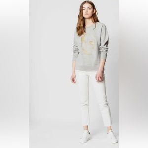 Zadig & Voltaire Gold Skull Grey Sweatshirt Oversized Cotton size S